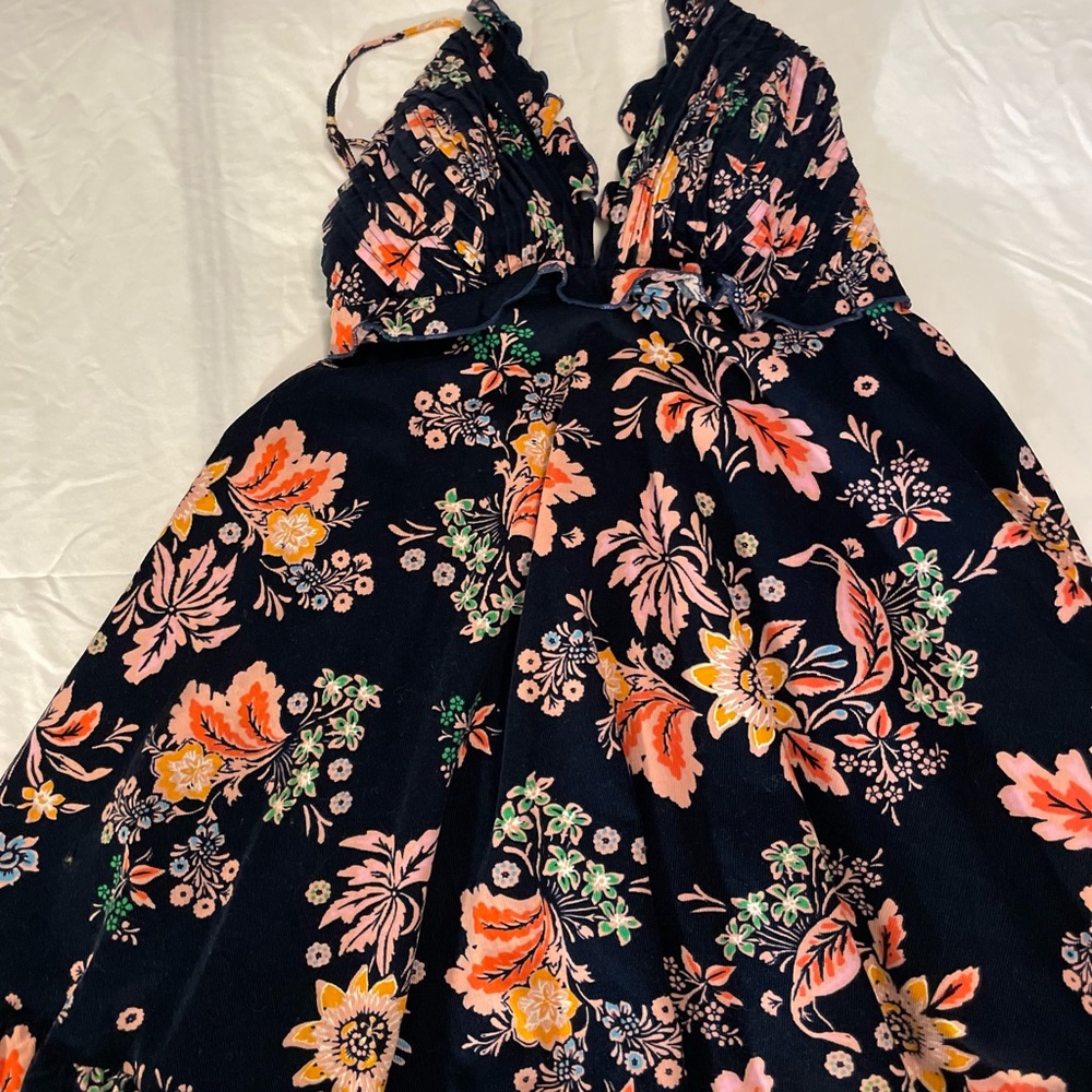 Free People Corduroy Floral Mini Dress Sz S worn once